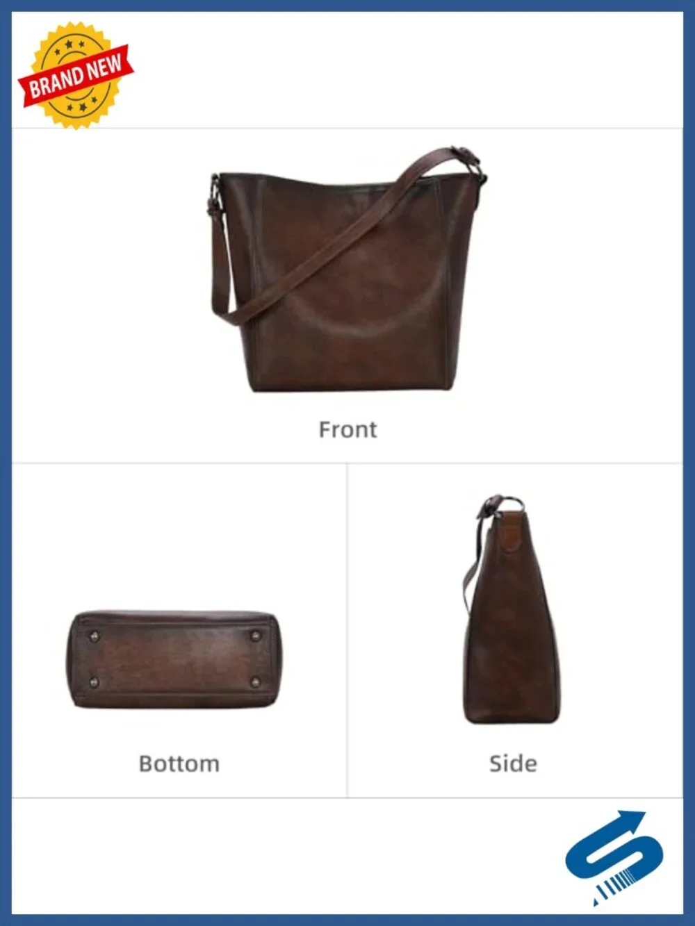Genuine Leather Tote Bag Crossbody Satchel Medium Purses